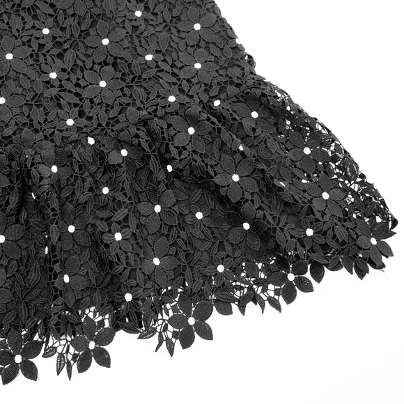 NWT MILLY Yasmin Daisy Mini Lace-trim Dress in Black - Size 2 -  threedaughtersproperties.com